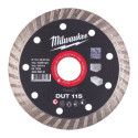 Disco diamante TURBO - DUT 115mm MILWAUKEE - vista 1